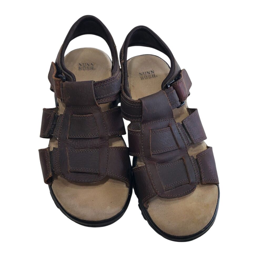 Nunn Bush Men's Brown Leather Strap Sandals Size 11 M